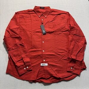 Mcedar Button Down Long Sleeve‎  Shirt Men Sz 3XL Red New With Tags
